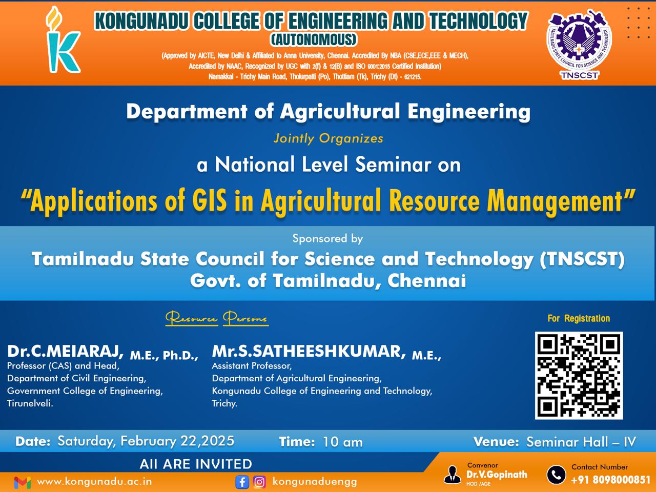 National Seminar on Applications of GIS in Agricultural Resource Management 2025